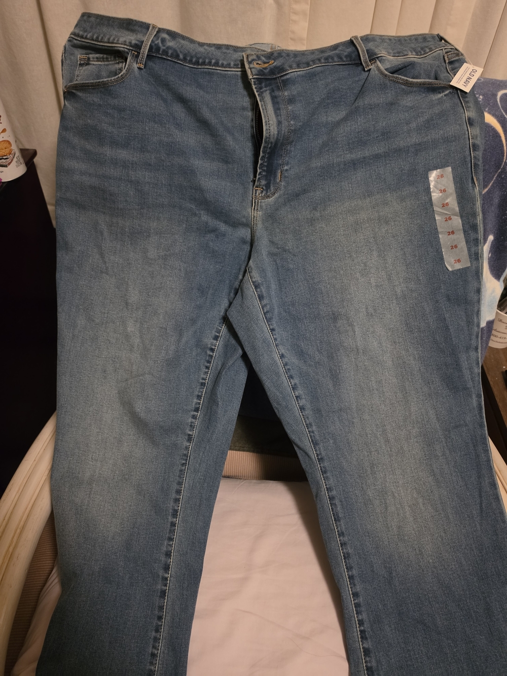 New Pre-washed Old Navy Light Blue Kicker Flare Jeans Womens Plus Size 26